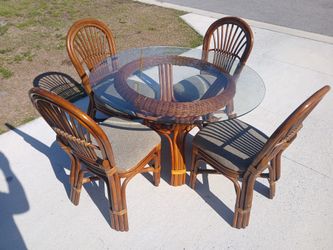 Boho Rattan Dining Set 