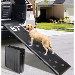 Dog Ramp for Car, 67''x20'' Dog Ramps for Large Dogs with Non-Slip Surface, Folding Dog Car Ramp for Truck SUV Van, Outdoor Pet Ramp for Car Up to 250