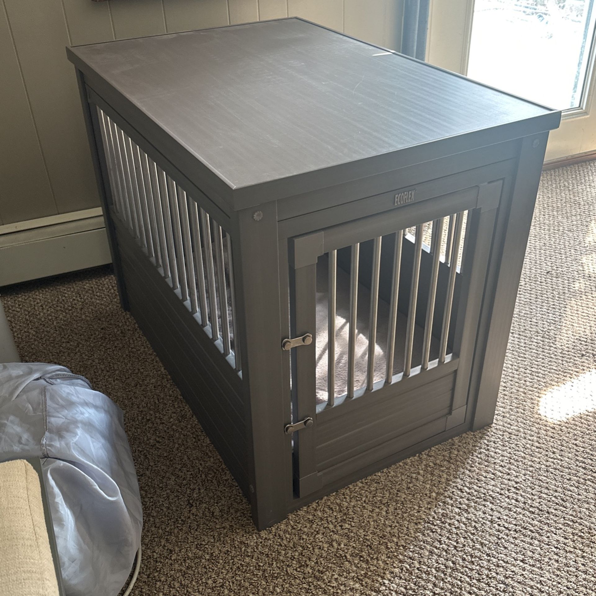 New Age Pet ecoFLEX Pet Crate/End Table, Large, Grey