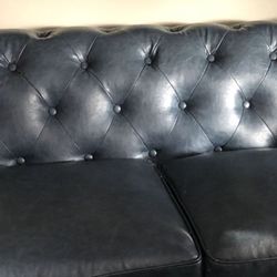 Blue Leather Couch