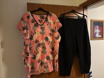 Carole Hochman 2 Piece Pajama / Daywear Set ( Top & Bottom) Size 3XL