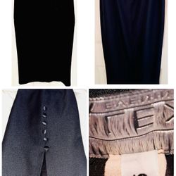Black Pencil Skirt with Side Slit Size 12