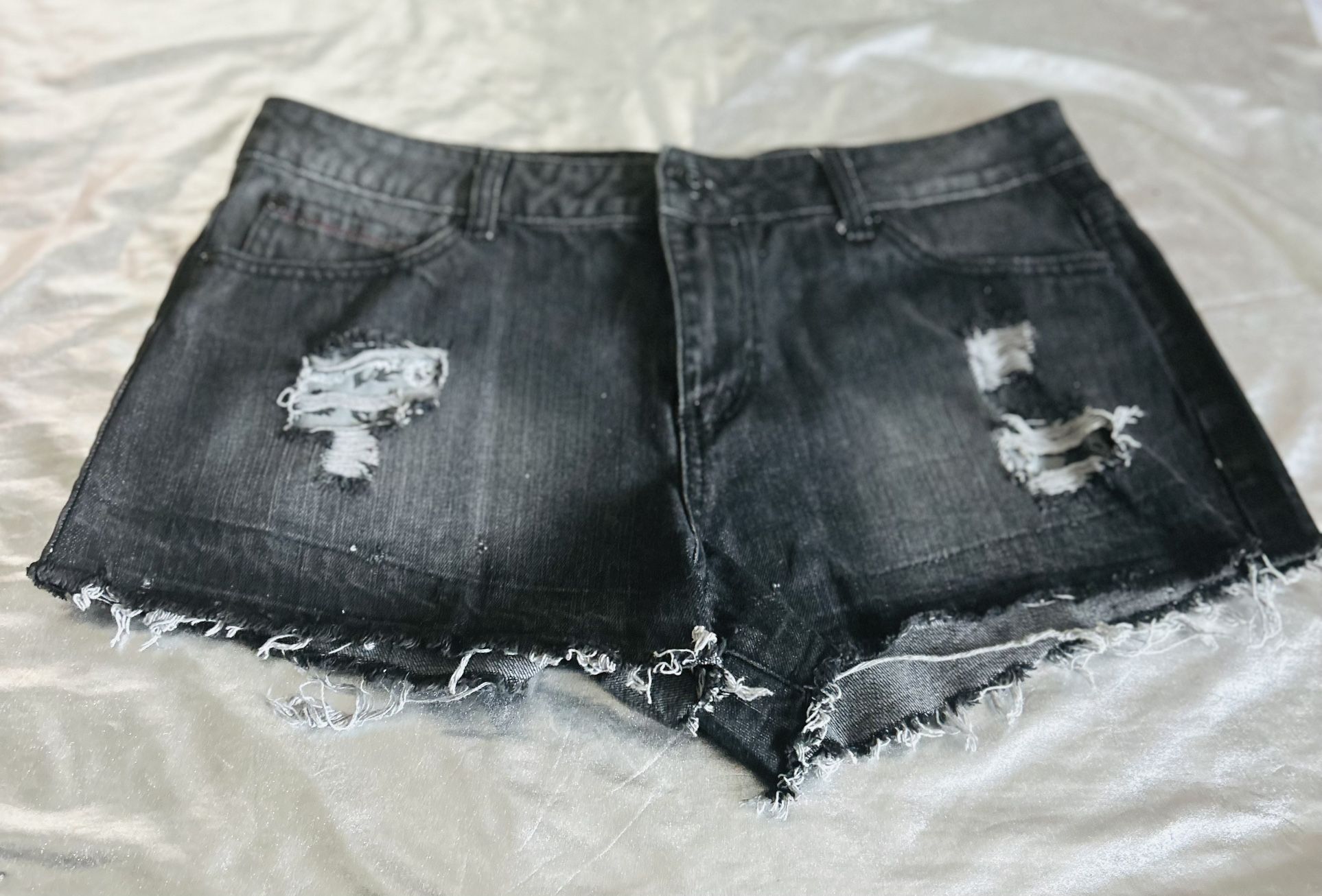 Black Denim Distressed Jeans