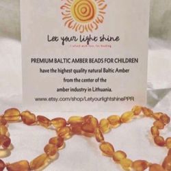 NEW- Classic Genuine Natural Baltic Amber Beaded Necklace for children