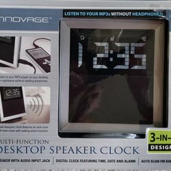 INNOVAGE Desktop speaker digital clock FM Radio time alarm MP3 without headphone