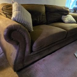 Brown Suede Sofa