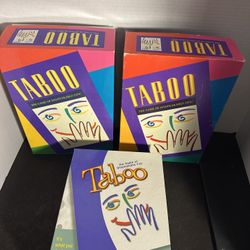 Lot of 3 Taboo Board Games 2 Vintage Milton Bradley + Parker Brothers Complete