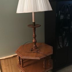 Night Table With Lamp Attached 