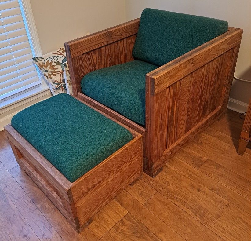 Vintage "This End Up" Classic Chair and Ottoman