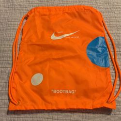 Nike/ Off White “Bootbag” Orange Drawstring  Bag Never Used