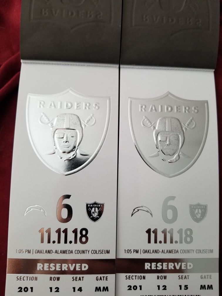 Raiders vs chargers 65bucks each