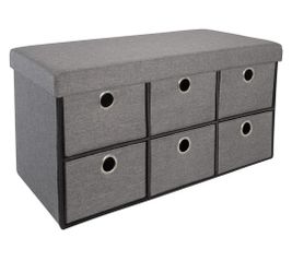 Sorbus Collapsible Storage Bench Chest with Drawers – Perfect for Entryway, Bedroom Bench, Cubby 