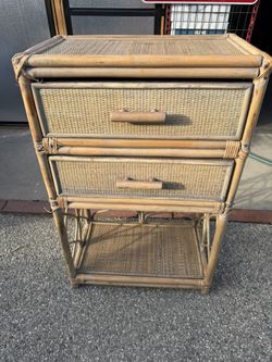Wicker Dresser With 2 drawers