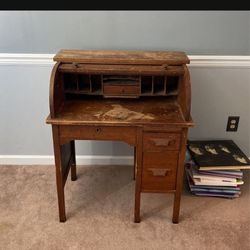 Antique Oak Roll Top Desk circa 1910- Updated price