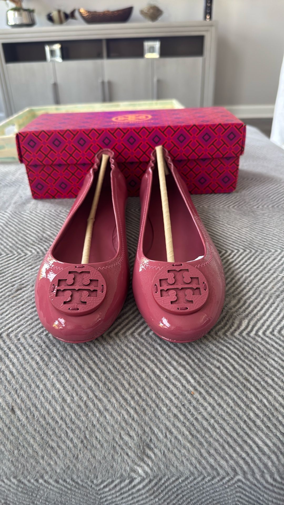 Tory Burch Minnie Travel Ballet New In Box Size