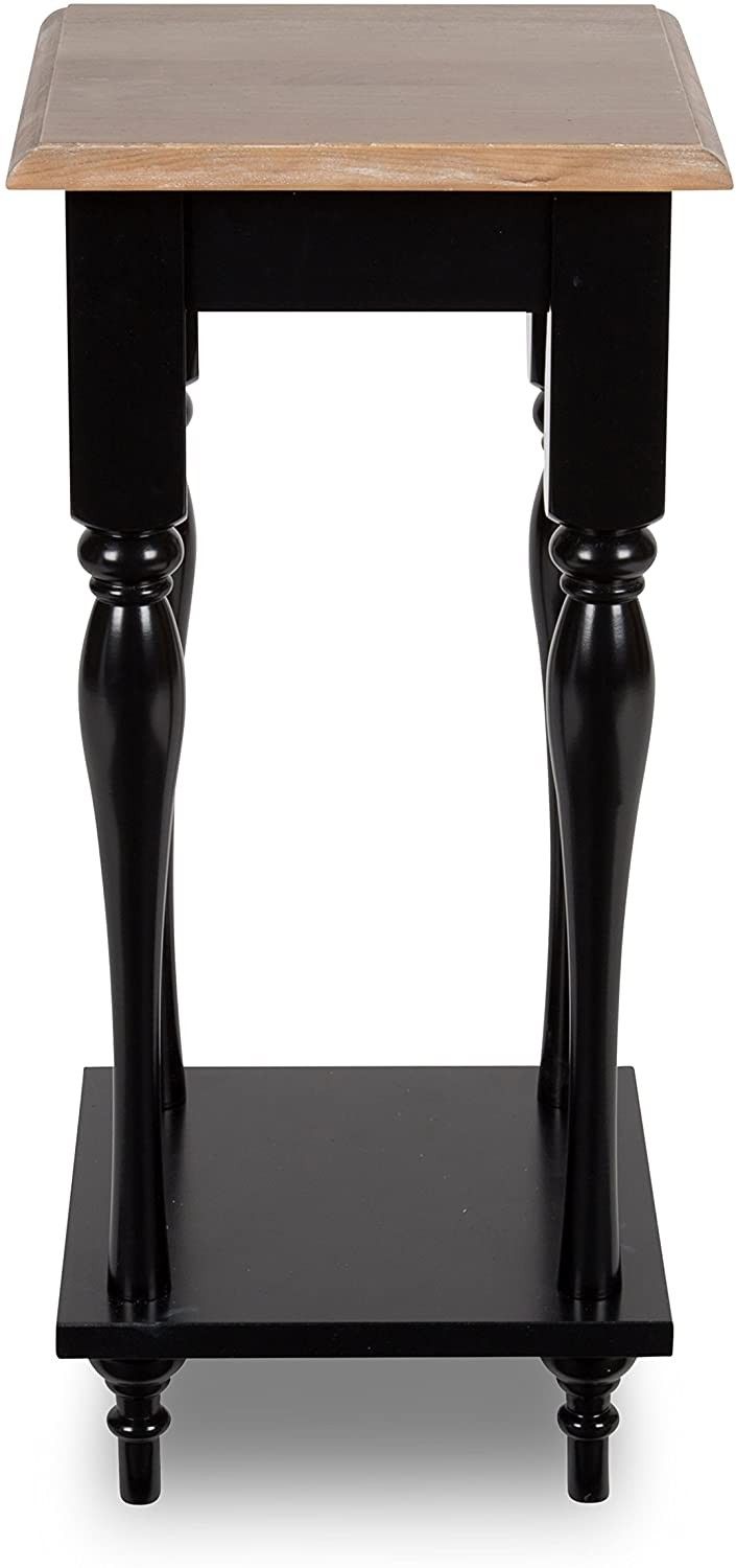 Decorative Modern Plant Stand with Shelf, Black