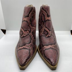 Size 8 Pink Vince Camuto Booties - Women’s Boots Snake Skin