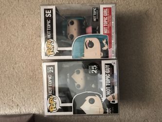 Funko pop rare exclusives hot topic guy hot topic girl