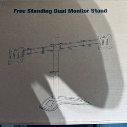 Free Standing Dual Monitor Stand Adjustable VESA Desk Mount Black