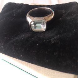 Stainless Steel And CZ Diamond Ring