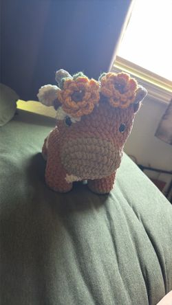 Crochet sunflower cow