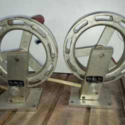 Pair Of Vintage Big Jon Manual Aluminum Downriggers Used 