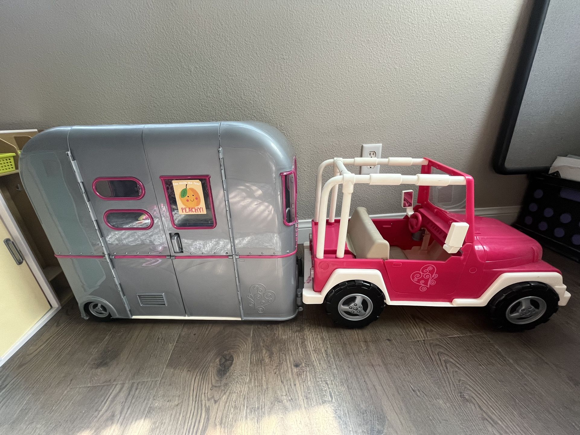 Our Generation 18” Doll Jeep and Travel Trailer