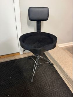 Brand New Black/Chrome Height Adjustable Fold Up Drum Throne
