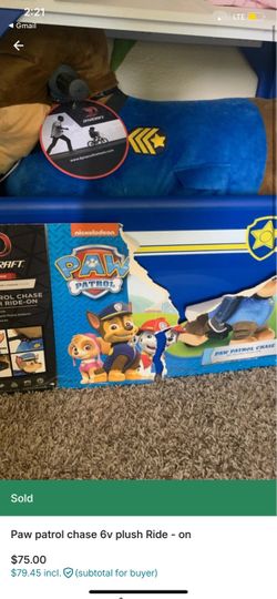 Paw Patrol Chase 6V Plush Ride-On