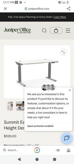 Twin Star Home Adjustable Height White Glass Standing Desk with Drawer