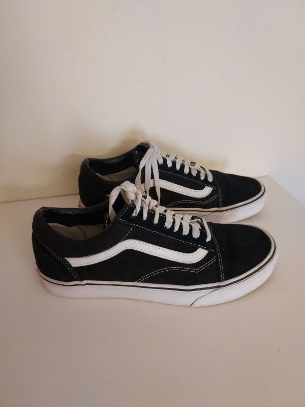 Vans Off The Wall Low-Top Sneaker Suede & Textile Mens 8 Womens 9.5 Black/White