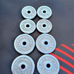 Vintage Bollinger Chrome Weight Plates - 32lbs Set (8 Plates)- Excellent condition