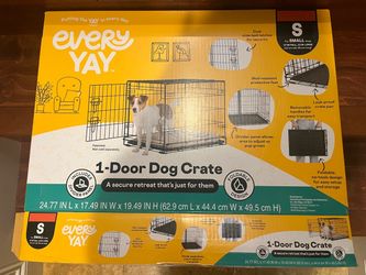 Small dog crate with dog bed