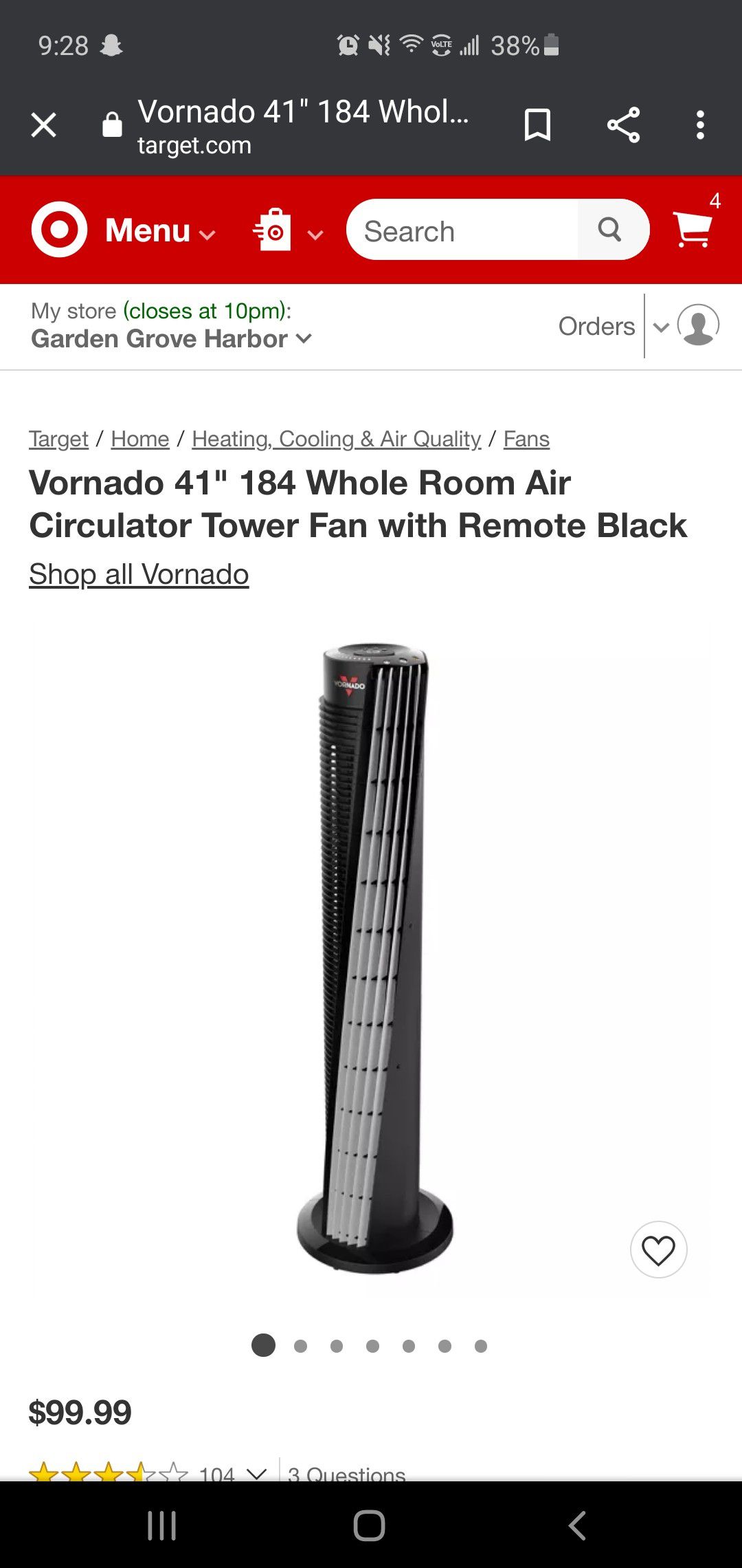 Vornado 41 tower circulator