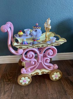 Beauty And The Beast Singing TEA CART Rare Complete
