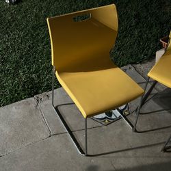 Outdoor/Patio Chairs . Yellow Plastic Chairs.
