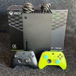 Xbox Series X 1TB Console with 2 Controllers, Cables & Box Bundle