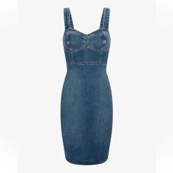 Express Denim Sweatheart Neckline Corset Sheath Dress size 8