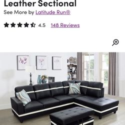 Black and White Faux Sectional