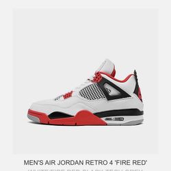 Fire Red Jordan 4’s Size 9.5 