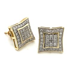 10k Gold Diamond Cluster Earrings Kite Style 1.9grams 132594 1