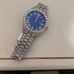 Silver And Blue Watch 