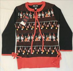 NEW! Unique Vintage Hello Kitty Christmas Sweater Women's Small Holiday Sanrio