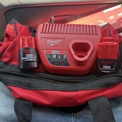 M12 12V Lithium-Ion Compact 2.0 Ah Battery Pack (2-Pack) Starter Kit with Charger
