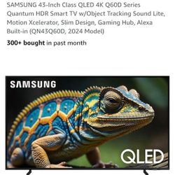 SAMSUNG 43-Inch 4K TV - Class QLED 4K Q60D Series Quantum HDR Smart TV 