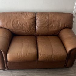 Brown Leather Couch Set