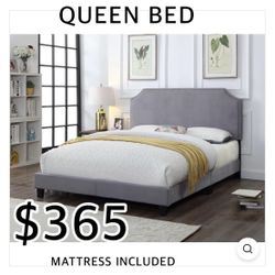 NEW QUEEN BED INCLUDED MATTRESS