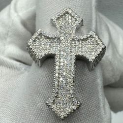A Moissanite Ring in Sterling Silver with a CTW of 3.38.