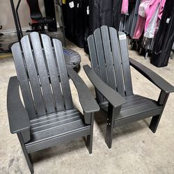 Set Of 2  New Outdoor Patio HDPE Wood Adirondack Chair Armchair 
