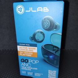 Brand NEW! 🎵   JLAB-GO POP ANC - True Wireless Earbuds - Clear Teal (((PENDING PICK UP)))